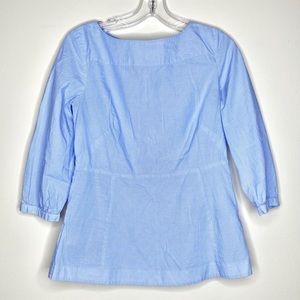 Ann Taylor cotton keyhole blouse petite small